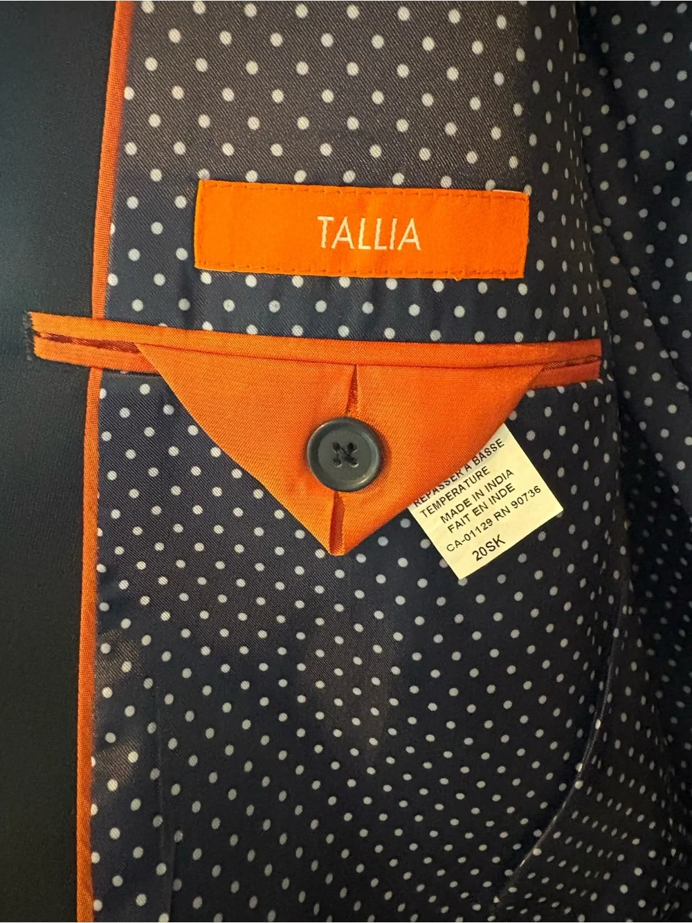 TALLIA Boys Deep Navy Two-Piece Suit Jacket & Pants
